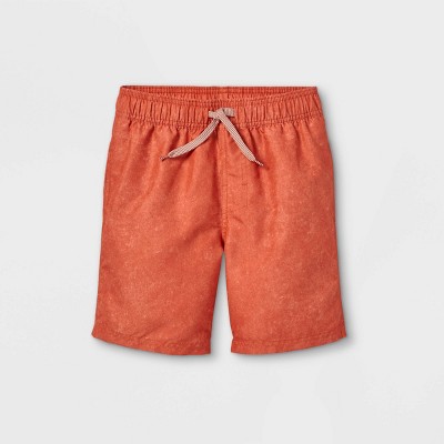 Boys' Solid Swim Shorts - Cat & Jack™ Rust XS