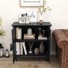 ChicFurnit Decorative Storage Cabinet Floral Carved Sideboard with 2 Doors for Living Room, Black, 36.60"*17.70"*9.40" - 2 of 4