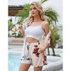 Womens Loungewear Set Casual Suit 2 Piece Short Sleeve Color Block Shirt Shorts Pajamas - 4 of 4