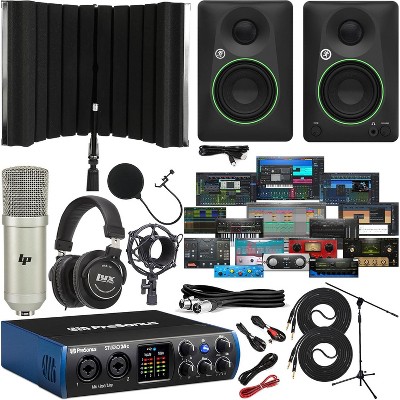 PreSonus Studio 24c USB‑C 2×2 Audio Interface Bundle with CR‑style Monitors, DAW & Recording Kit