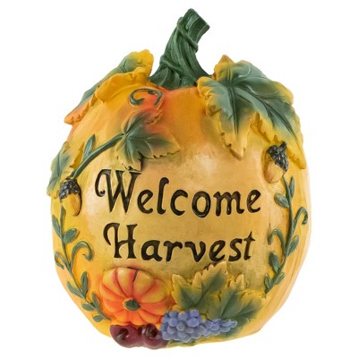 Northlight Autumn "Welcome Harvest" Pumpkin Thanksgiving Decoration - 7"