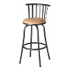 HomeRoots Brown and Black Faux Leather and Metal Low Back Adjustable Height Swivel Bar Chair - 4 of 4