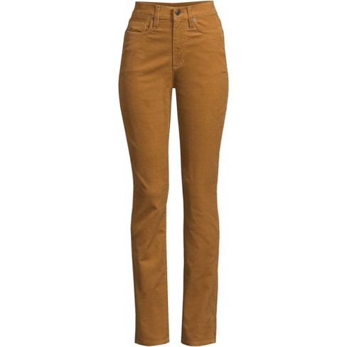 Lands' End Women's Plus Size High Rise Straight Leg Corduroy Pants - 26 -  Golden Oak Brown