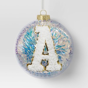 Christmas Monogram Plastic Tinsel Ball A - Wondershop™ - 1 of 3