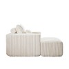 62.5" Corduroy Sponge Sofa Lounge Chair, Fluffy Modern Sleeper with Removable Footrest, No Assembly - 3 of 4