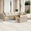 vidaXL 11 Piece Patio Sofa Set with Cushions - Beige With Table - 2 of 4