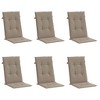 vidaXL Garden Highback Chair Cushions 6 pcs Taupe 47.2 in.x19.7 in.x1.2 in. Fabric - 3 of 4