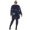 Plus Hooded Open Front High Pile Fleece Coat - White Mark - 4 of 4