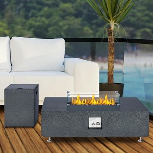 50000BTU Fire Table with Wind Guard, Glass Beads & Rain Cover, Sturdy Steel Anti-rust Finish & CSA Safety Certified Outdoor Firepit - 1 of 4