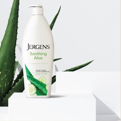 Jergens Soothing Aloe Hand and Body Lotion, Dermatologist Tested, Refreshing with Aloe Vera - 21 fl oz