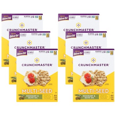 Crunchmaster Rosemary and Olive Oil Multi-Seed Crackers - Case of 6/3.54 oz