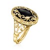 Ross-Simons Black Onyx Scroll Ring in 14kt Yellow Gold - 3 of 4