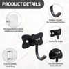 Phiestina Butterfly-Style Hanging Hooks, Bathroom & Wardrobe Door-Mounted Hooks, 3-Pack - 2 of 4