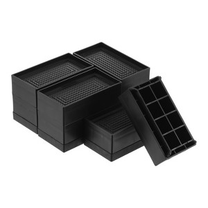 Unique Bargains Heavy Duty Adjustable Bed Accessories and Parts Rectangle Furniture Risers 4 Pcs - 1 of 3