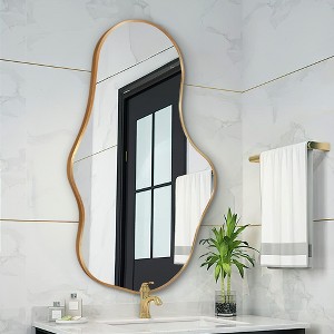 Beautyolove Irregular Aluminum Alloy Framed Asymmetrical Wall Mirror - 1 of 4