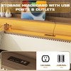 Twin Size Upholstered Daybed with Trundle, PU Leather Sofa Bed with Storage Headboard, LED Lights & Charging Station for Bedroom or Guest Room - 3 of 4