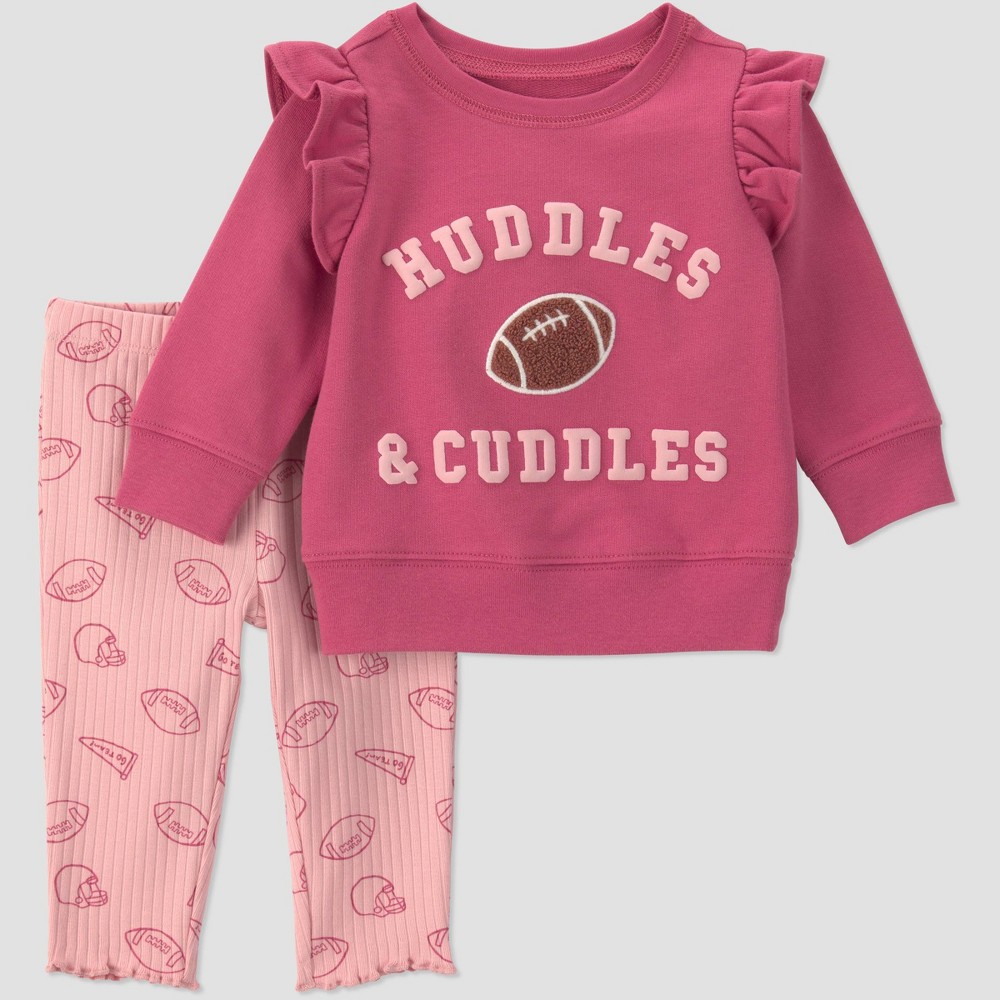 Carter's Just One You® Baby Girls' "Huddles and Cuddles" Sweatshirt and Jogger Pants Set - Pink Newborn