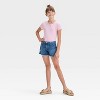 Girls' Mid Rise Denim Shorts - art class™ Blue - 3 of 3