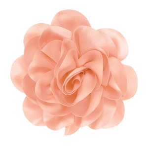 Unique Bargains Alloy Satin Fabric Big Rose Flower Dainty Brooches Pins 1 Pc - 1 of 4