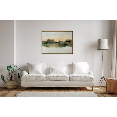 Natural Abstract Landscape Canvas Print with Wooden Frame