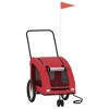 vidaXL Pet Bike Trailer Red Oxford Fabric and Iron - 2 of 4