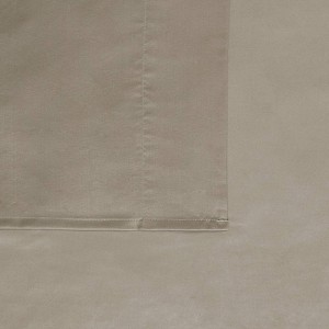 London Fog Twin XL 3pc Garment Wash Solid Sheet Set Khaki: Microfiber, Includes Pillowcase & Fitted Sheet - 1 of 2