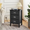 VECELO Nightstand Set of 2-with Charging Station, Black End/Side Table with USB Ports, Nightstands with 3-Drawers Storage Shelf - 4 of 4