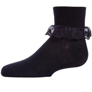 Memoi Classic Lace Girls Ruffle Anklet Socks - 1 of 2