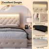 Platform Bed Frame, Modern Upholstered Bed Frame with Adjustable Headboard, Built-In Charging Station - 2 of 4