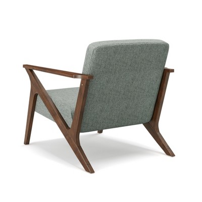 Grove Mid-Century Modern Gray Wood Frame Upholstered Accent Chair