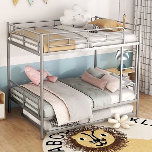 NicBex Full Over Full Bunk Bed with Safety Guardrail and Trundle,Loft Bed with Ladder and Converts to 2 Beds,Noise Reduced Bunk Beds for Bedroom - 1 of 4