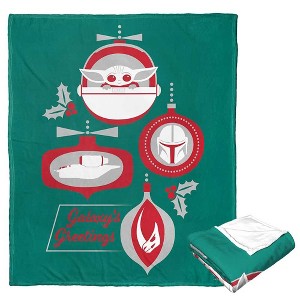 Disney Star Wars The Mandalorian Grogu Greetings Silk Touch Throw Blanket 50x60 Inches - 1 of 4