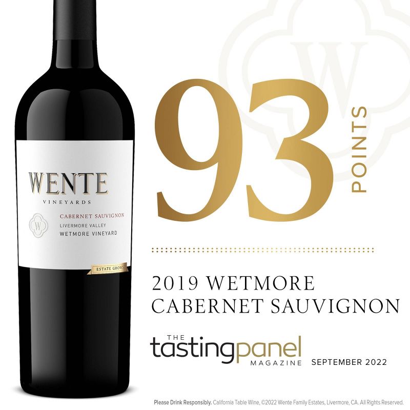 Wente Vineyards Charles Wetmore Cabernet Sauvignon Livermore Valley - 750ml Bottle, 5 of 8