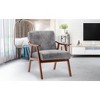 MAYEERTY Mid-Century Modern Chair Solid Wood Frame Accent Chair Extra-Thick Backrest Wingback Lounge Indoor Living Room Bedroom Reading Room - 2 of 4