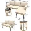 3-Pieces Patio Conversation Set - Wicker Sofa Furniture Set, Coffee Table & Cushions, Outdoor Sectional Couch, Balcony, Backyard, Deck, Poolside - 3 of 4