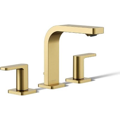 KOHLER 23484-4-2MB Parallel Widespread 1.2 GPM bathroom sink faucet, Vibrant Brushed Moderne Brass