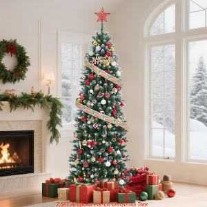 6 ft/7.5 ft/9 ft/12ft Pencil Christmas Tree Pre-lit Slim Holiday Decoration, Skinny Décor Lights, Metal Stand,Xmas Tree for Room, Bedroom - 1 of 4