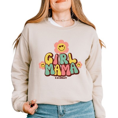 Simply Sage Market S.W.Smiley Girl Mama Flower Sweatshirt