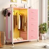 Aheaplus Dresser for Bedroom with Clothes Rack & Mirror, 5 Drawers Dresser with Charging Station & LED Lights - 3 of 4