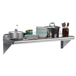 Wall-Mount Shelf,36"x12" Stainless Steel 180 Lb Stainless Steel with 1.5" Backsplash - 1 of 4