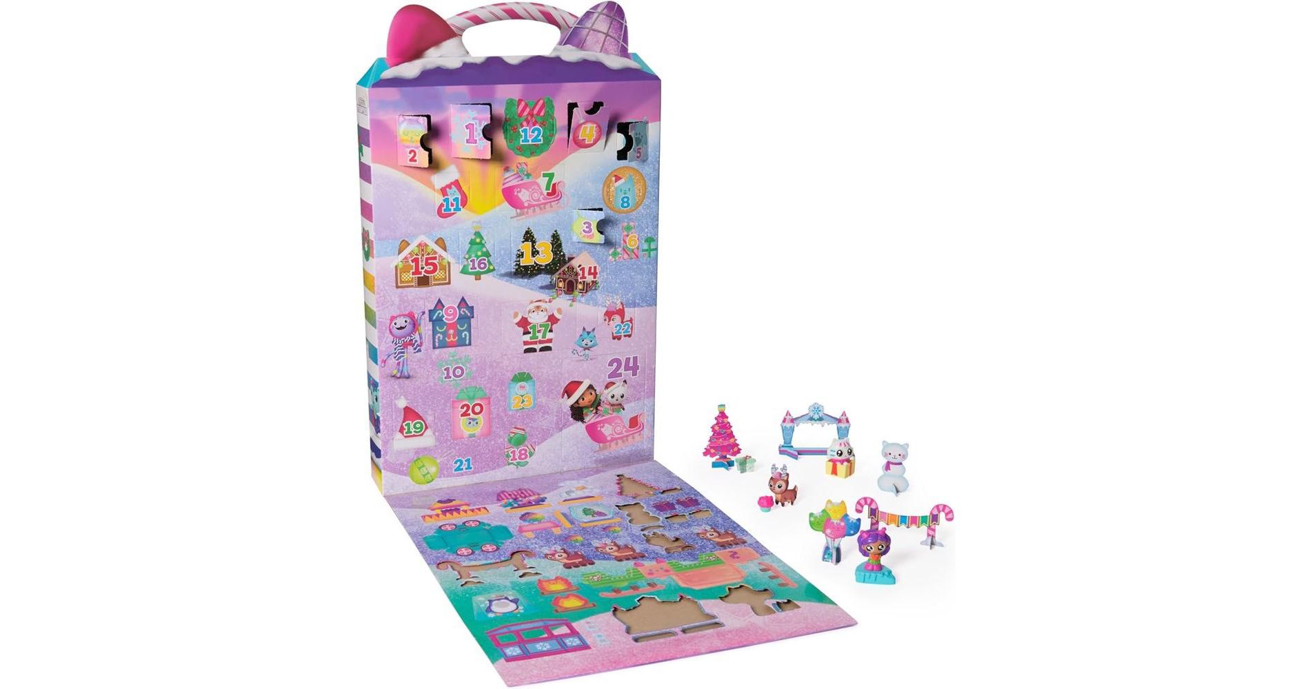 Gabby's Dollhouse DreamWorks Advent Calendar 2024, 24 Surprise Toys with Figures, Stickers & Dollhouse Accessories, Kids Toys for Girls & Boys Ages 3+