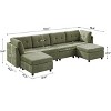 VANOMi Chenille Sectional Sofa with Ottoman - 4 of 4
