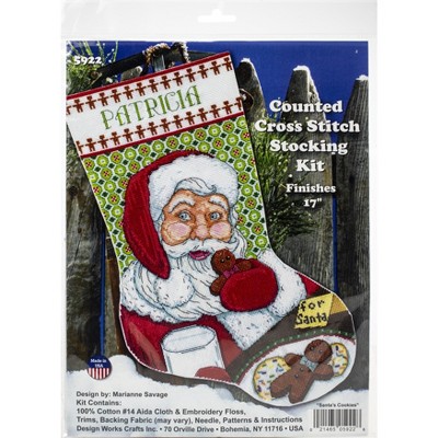 Design Works Counted Cross Stitch Stocking Kit 17" Long-Cookies For Santa (14 Count)