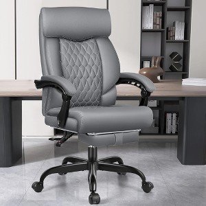 High Back Executive Office Chair Ergonomic Computer Desk Chair with Rocking Function, Leather Managerial Office Chair with Adjustable Flip-Up Armrests - 1 of 1