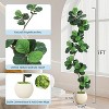 coucheta Fiddle Leaf Fig Artificial Tree with White Planter,5/6/7 ft Faux Plants Indoor with Moss, Fake Rubber Tall Fake Floor Plant in Pot - 2 of 4