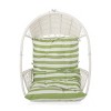 Coolbibila Indoor Outdoor Wicker Hanging Chair With Cushion,Patio Rattan Weaving Basket Shaped Lounge Seat Chair,Stand Not Included - 2 of 4
