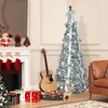Moda Furnishings Flocked Pop-Up Christmas Tree with Warm White UL Lights Pre-Decorated with Ornaments, Snowflakes, Ribbons & Large Bow - 2 of 4