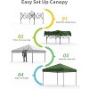 10x10 Ft Pop Up Canopy, 10'x10' Folding Canopy with 3 Highters Adjustable, Outdoor Event Shelter UPF 50+ Gazebo Portable Tents for Beach Wedding EZ - 3 of 4