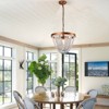 YIYIBYUS Wood Bead Chandelier, 3-Light Farmhouse Pendant for Dining Room - 3 of 4
