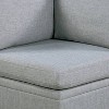 Royal Hampton 37 Inch Modular Corner Sofa Chair, Light Gray Dorris Fabric, Wood - 4 of 4